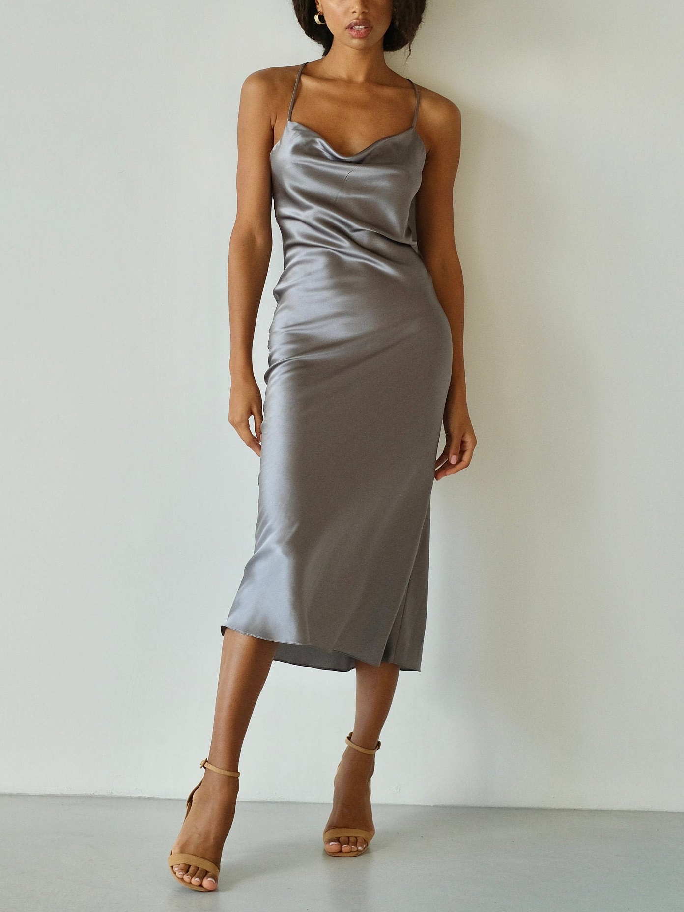 cowl neck midi