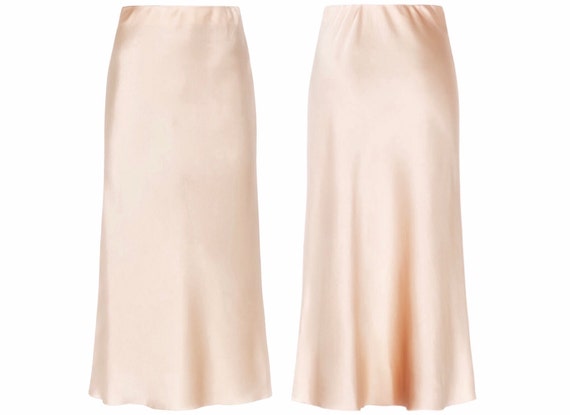 silk satin slip skirt