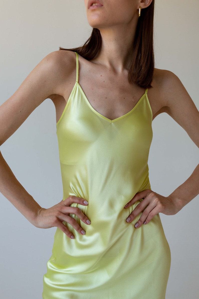 lemon slip dress