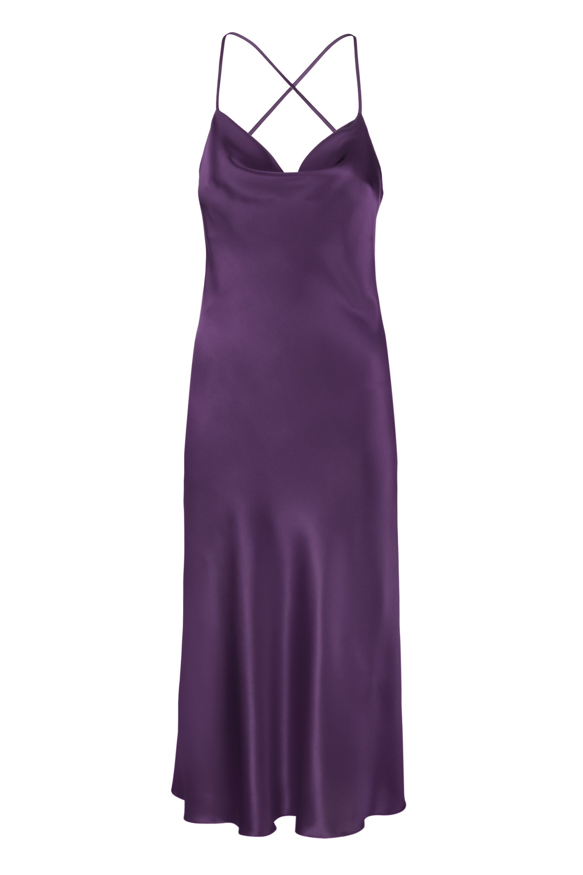 Cowl neck silk slip dress midi bias cut Plum silk bridesmaid Etsy