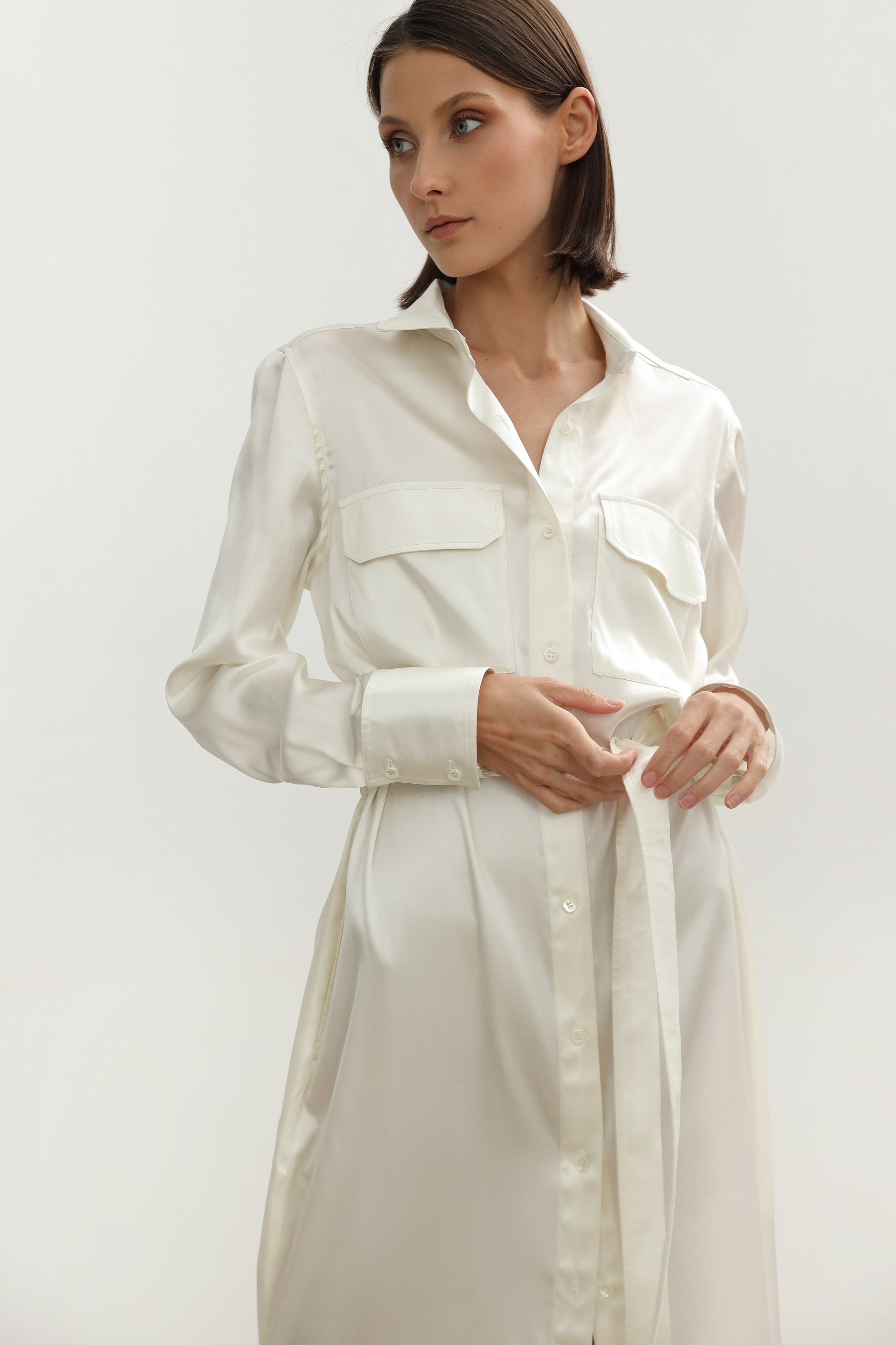 silk shirt dress