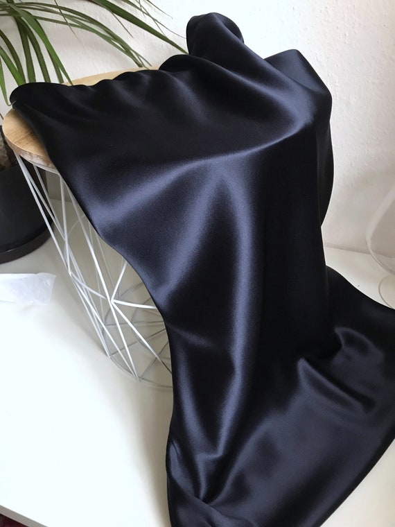 navy silk slip skirt