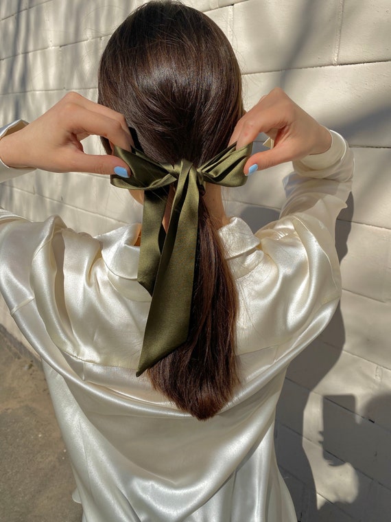 Silk Ribbon Long Silk Hair Ribbon Hair Accessory Silk Hair Bow -  Sweden