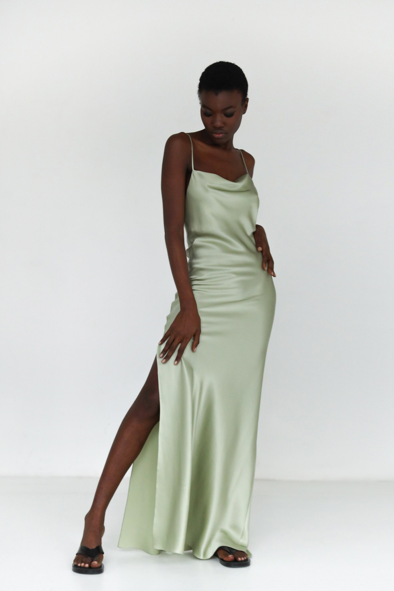Sage Green Bridesmaid Dress Green Silk Slip Dress Sage Green - Etsy