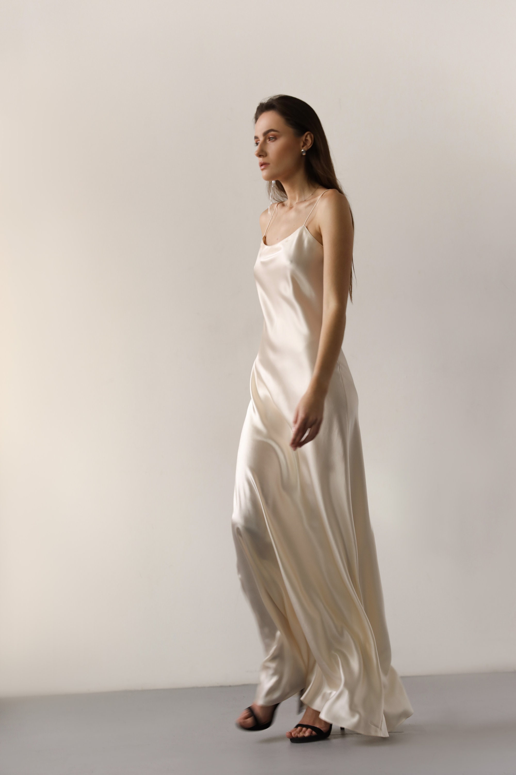 Fully Lined 100% Creamy White Silk Dress White Satin Dress - Etsy UK