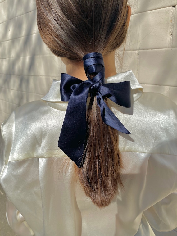 French Elegant Scarf Hair Ribbons For Women Headbands Silk Long Satin Hair  Ties Bow Hair Scrunchies For Girls Hair Accessaries