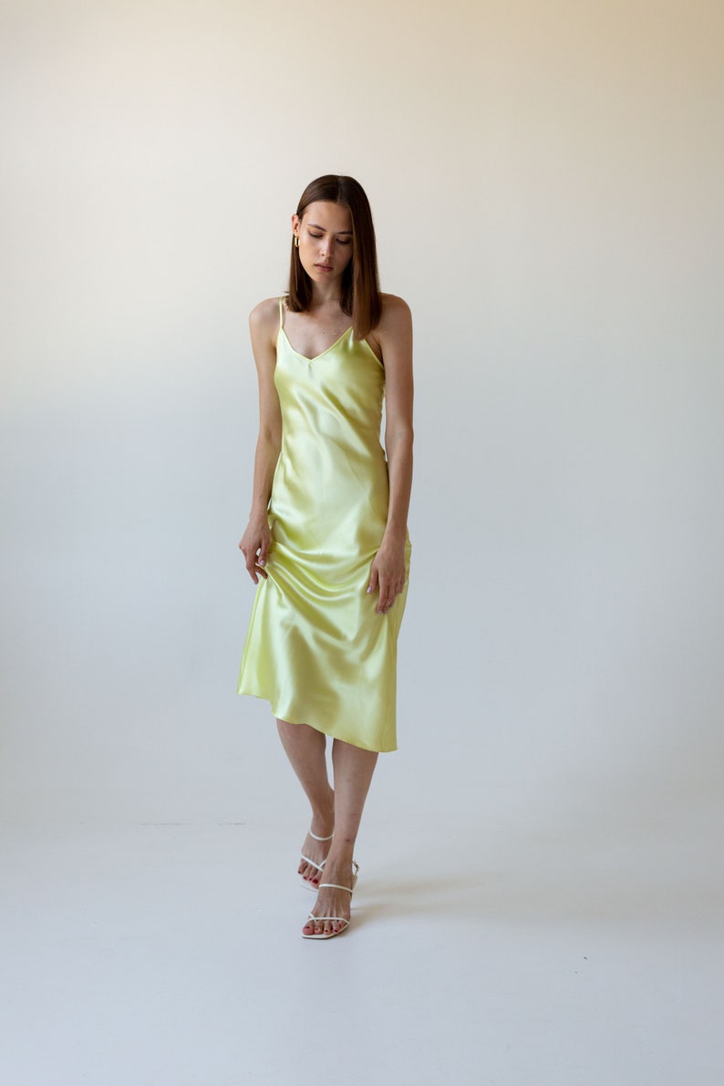 lemon slip dress