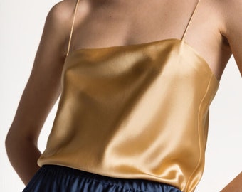 100% silk camisole Satin cami top Bias cut top in colors Silk clothing ARCHIVES SALE Size XS S M - small