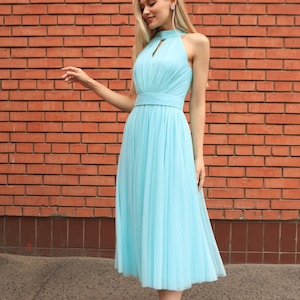 Tulle prom cocktail evening dress