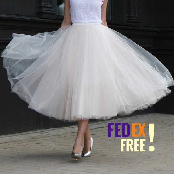 Tulle "Sun-Shaped" Skirt / Floor Skirt / Soft Long Tulle Skirt / Bridesmaid Tulle Skirt / Wedding Dress Tulle Skirt for Photo Shoot