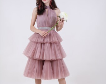 Ruffled Tulle Dress Tiered Dress Wedding Dress Bridesmaid