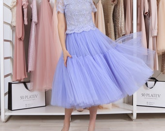 Ruffled Tulle Skirt / Tiered Skirt / Bridesmaid Bustle Tulle Skirt / Fluffy Skirt