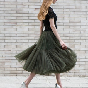 Ruffled Tulle Skirt / Tiered Skirt / Bridesmaid Bustle Tulle Skirt / Fluffy Skirt