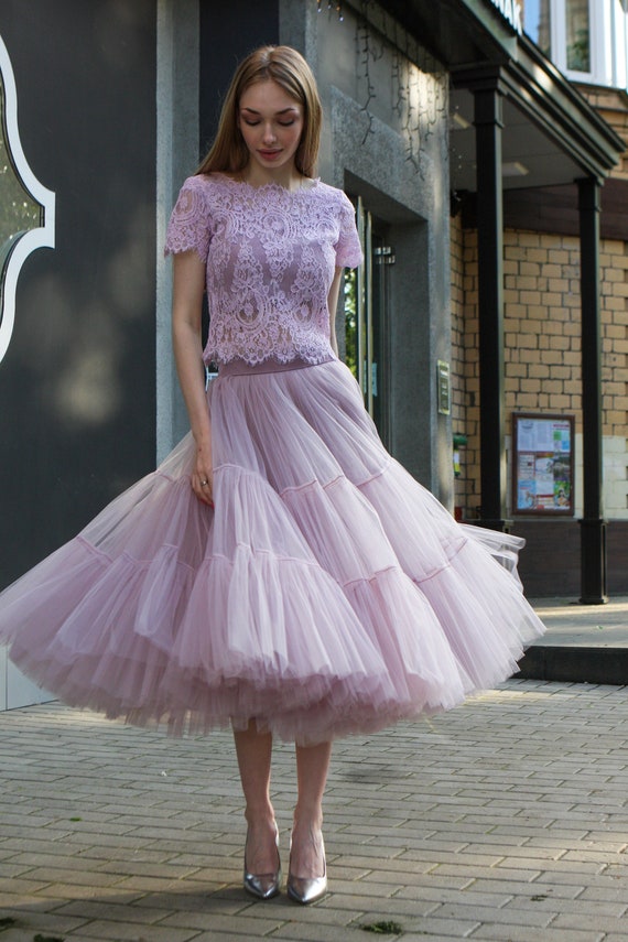 Ruffled Tulle Skirt / Tiered Skirt / Bridesmaid Bustle Tulle