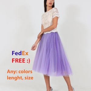 Tulle &quot;Sun-Shaped&quot; Skirt / Floor Skirt / Soft Long Tulle Skirt / Bridesmaid Tulle Skirt / Wedding Dress Tulle Skirt for Photo Shoot