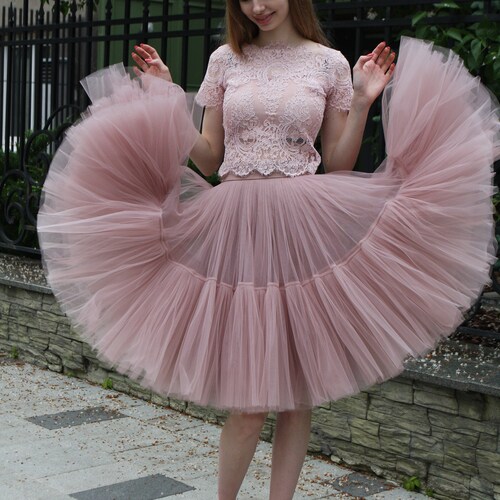 Ruffled Tulle Skirt / Tiered Skirt / Bridesmaid Bustle Tulle Skirt / Fluffy Skirt