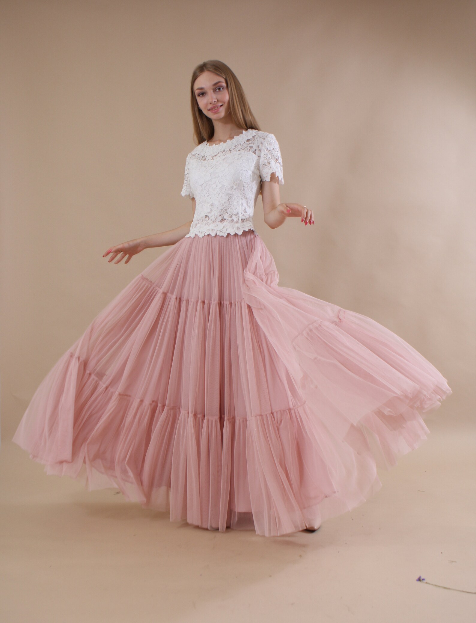 Ruffled Tulle Skirt / Tiered Skirt / Bridesmaid Bustle Tulle Etsy