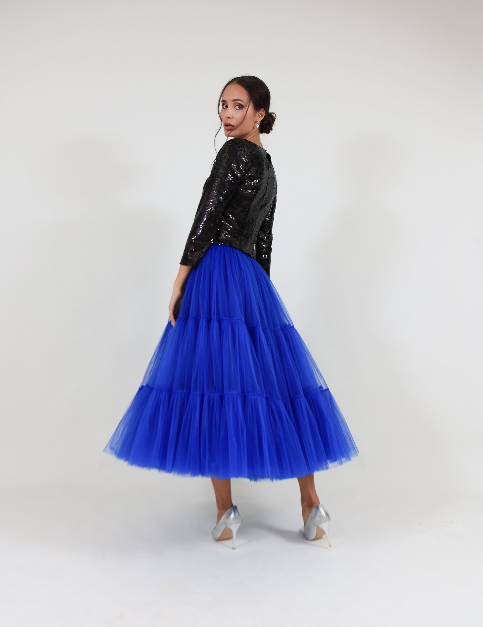 Ruffled Tulle Skirt / Tiered Skirt / Bridesmaid Bustle Tulle Etsy