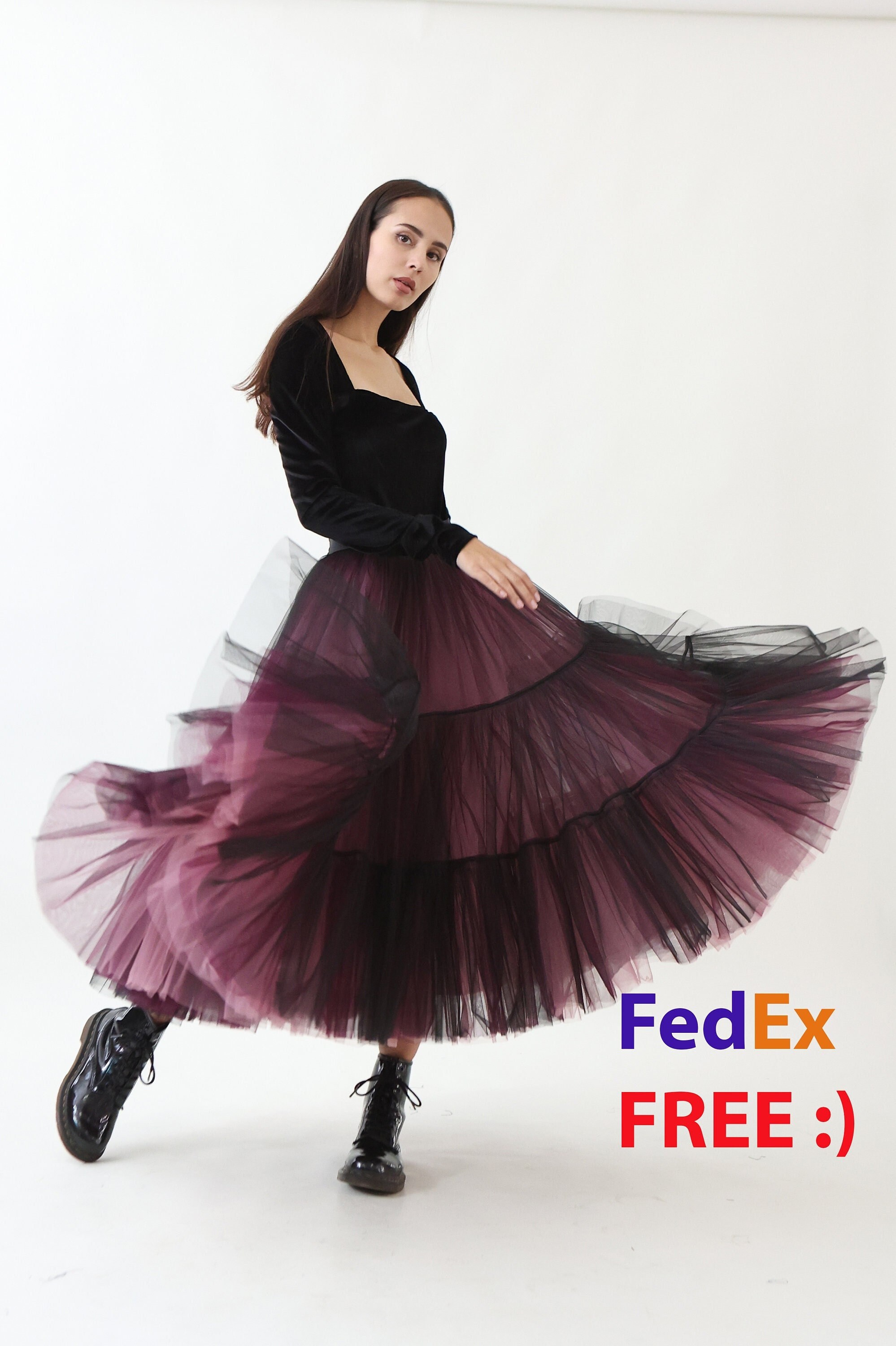 Ruffled Tulle Skirt: Tiered Fluffy Bustle Skirt - Etsy display picture 1