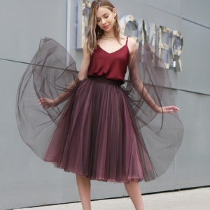 Jupe en tulle « en forme de soleil » / Jupe de sol / Jupe longue en tulle doux / Jupe en tulle de demoiselle d&#39;honneur pour mariage / Jupe en tulle mouvementée