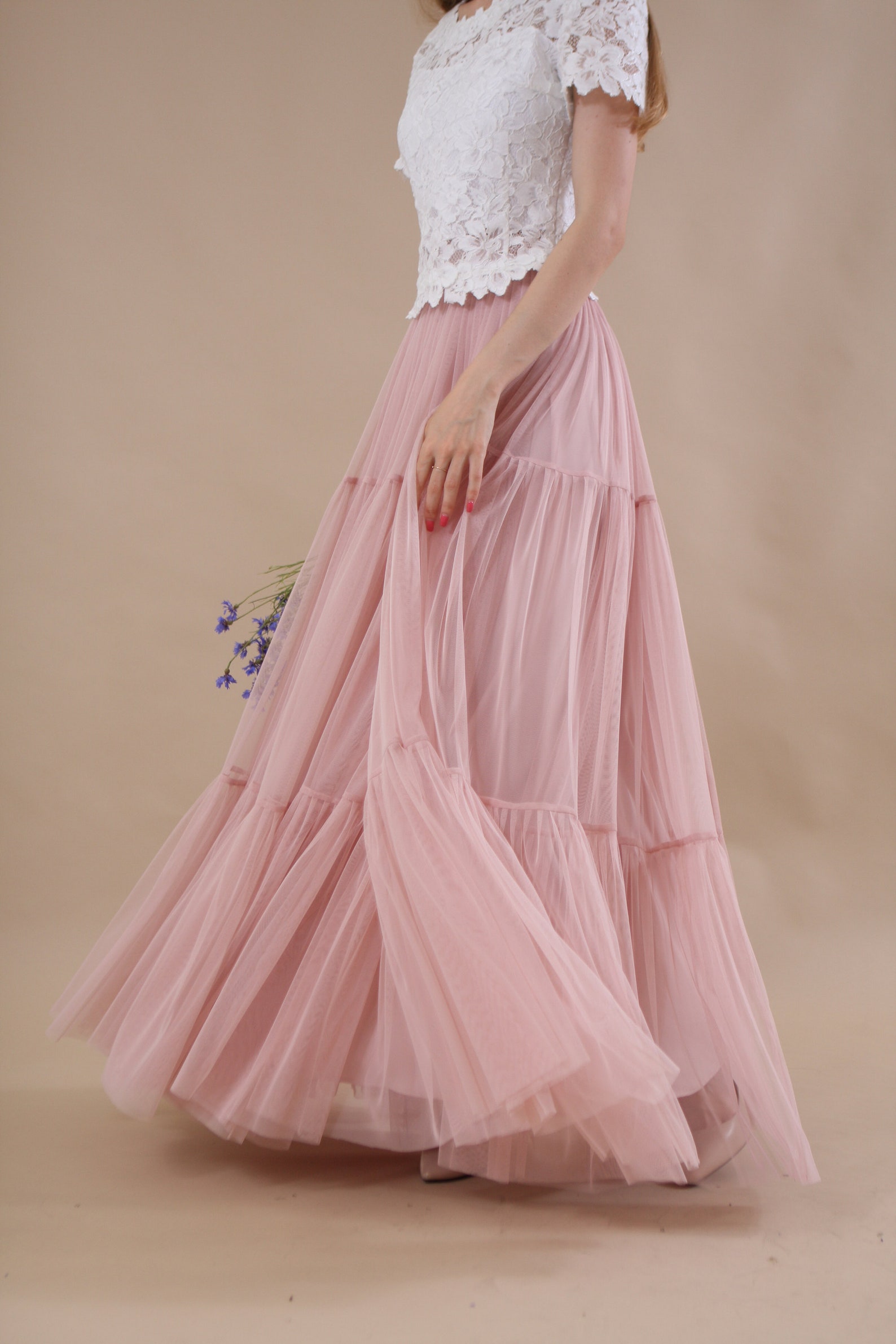 Ruffled Tulle Skirt / Tiered Skirt / Bridesmaid Bustle Tulle Etsy