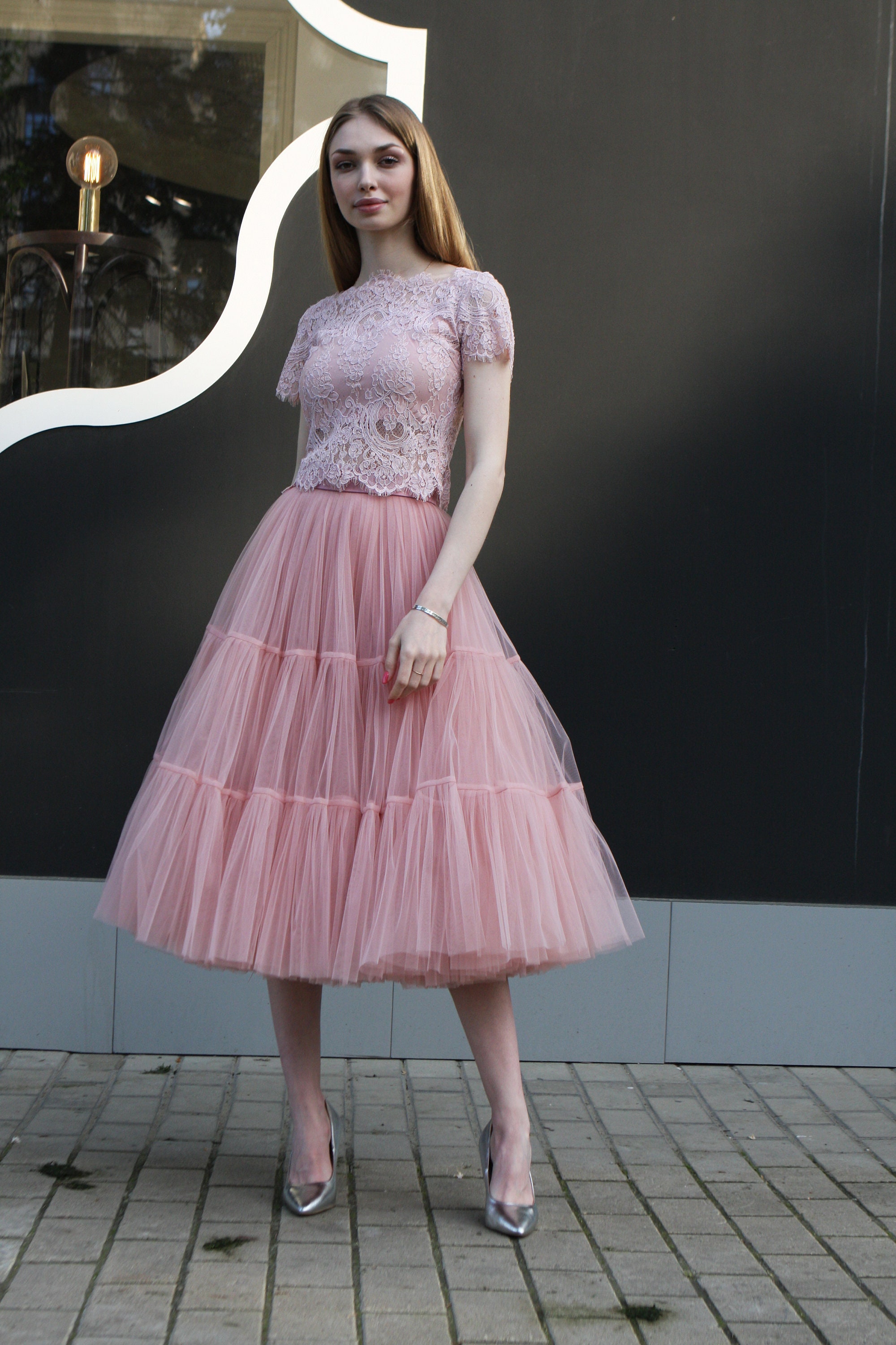 Ruffled Tulle Skirt / Tiered Skirt / Bridesmaid Bustle Tulle