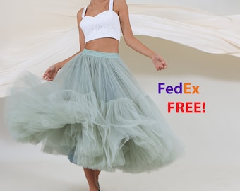 Ruffled Tulle Skirt: Tiered Fluffy Skirt, Bridesmaid Style