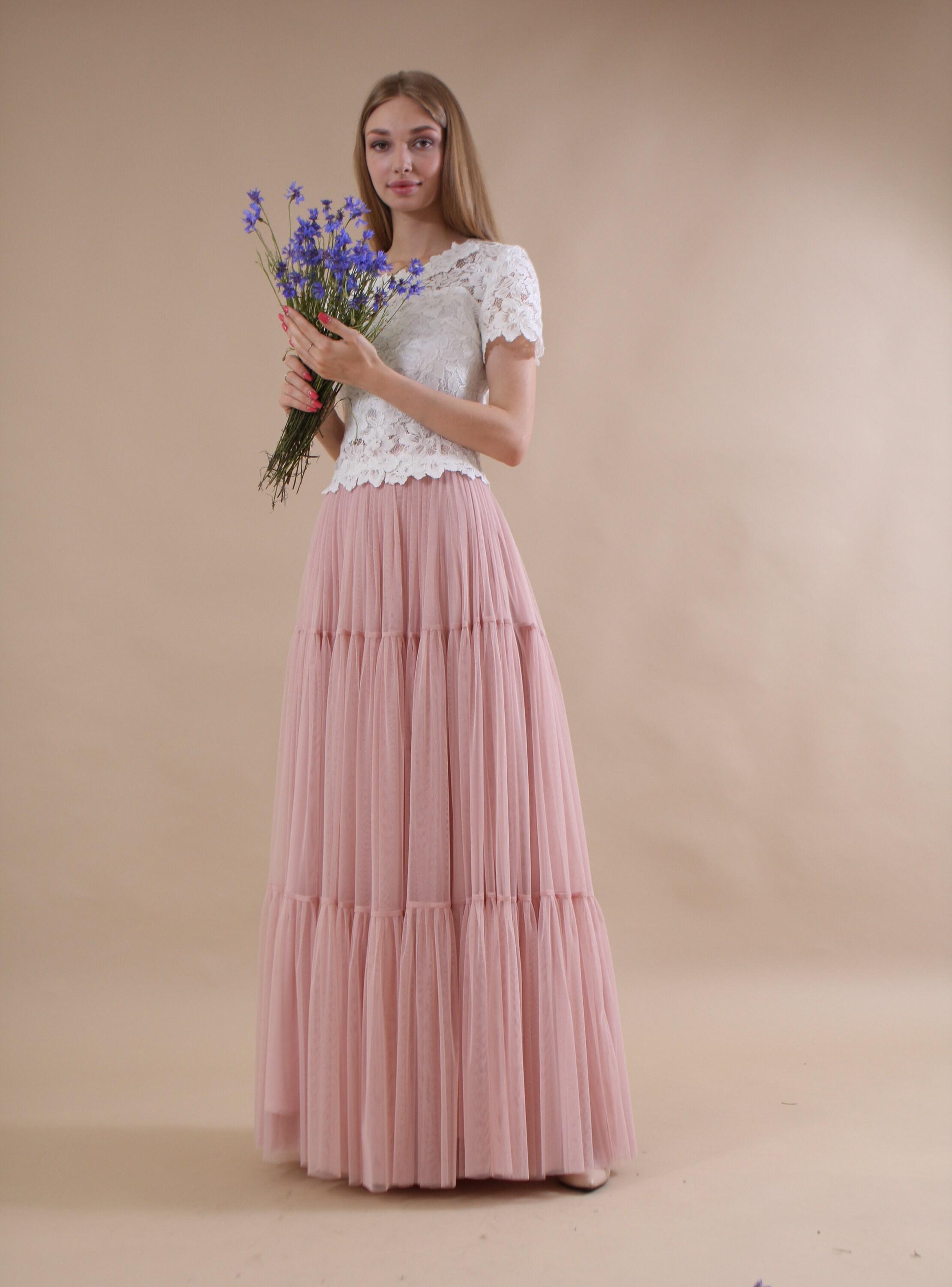 Ruffled Tulle Skirt / Tiered Skirt / Bridesmaid Bustle Tulle Etsy