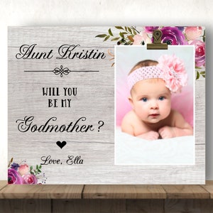 Gift for Aunt, Aunt Godmother, Will You be My Godmother,Picture Frame for Aunt, Personalized Photo Frame for GodmotherPersonalized Godmother