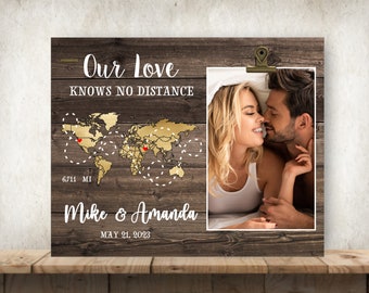 Long Distance Relationship Personalized Picture Frame, Long Distance Love, Long Distance Valentine, Long Distance Girlfriend Boyfriend