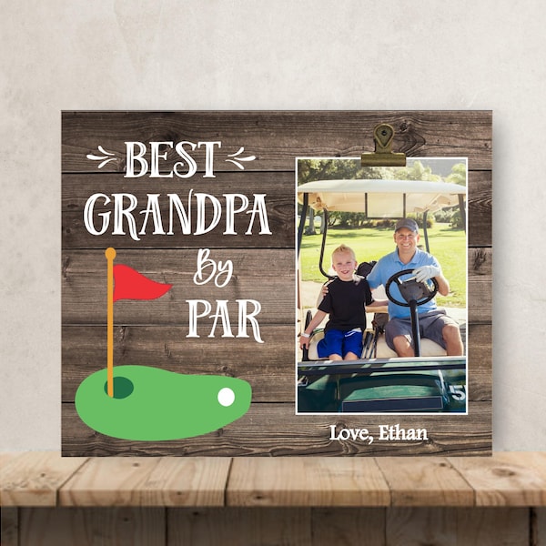 Christmas Gift for Grandpa, Golf Gift for Grandpa, Personalized Picture Frame, Best Grandpa By Par, Grandpa Golf Gift