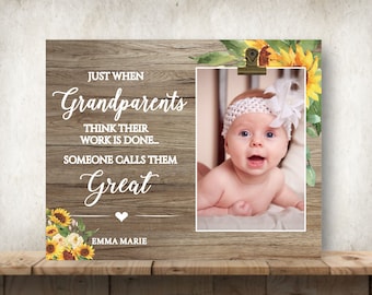 Great Grandparent Gift, Picture Frame for Great Grandparents, Personalized Photo Frame for Great Grandparents, Gift from Great Grandchild