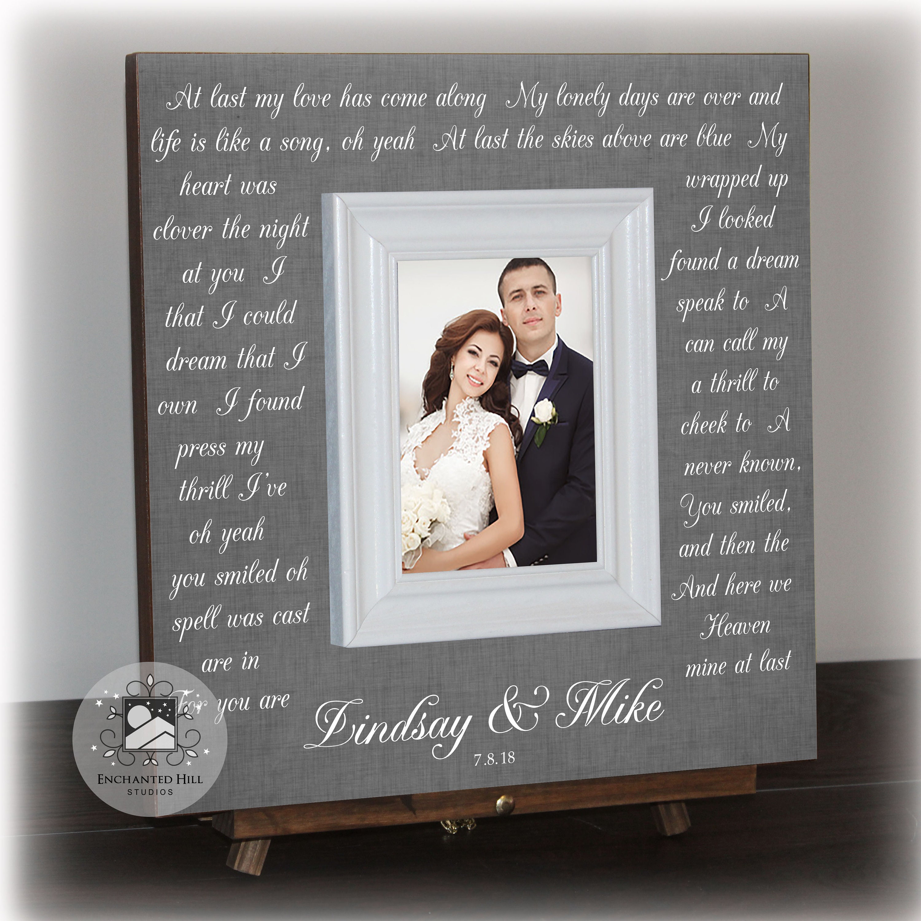 Wedding Song Picture Frame Anniversary Gift Wedding Lyrics Etsy