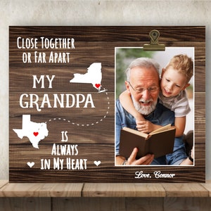 Gift for Grandpa, Father's Day Gift for Grandpa, Grandfather Gift, Personalized Picture Frame, Close Together or Far Apart ,Long Distance