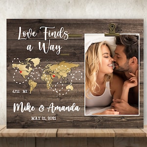 Long Distance Relationship Personalized Picture Frame, Long Distance Love, Long Distance Valentine, Long Distance Girlfriend Boyfriend