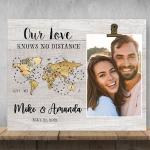 Long Distance Relationship Personalized Picture Frame, Long Distance Love, Long Distance Valentine, Long Distance Girlfriend Boyfriend