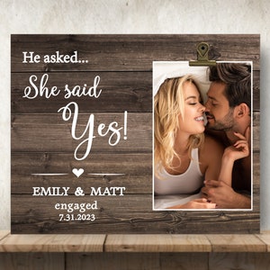 Engagement Gift, Engagement Gift for Couple, Wedding Gift for Couple, Gift for Engaged Couple,Gift for Bride and Groom,He asked She said Yes