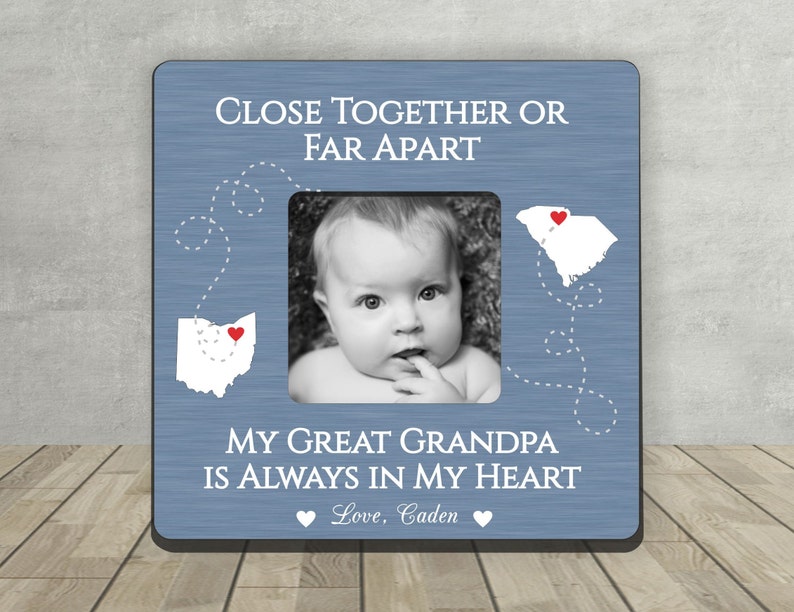 Father S Day Gift For Great Grandpa Grandfather Personalized Picture Frame Long Distance