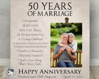 50th Anniversary Gift, 50th Anniversary Gift for Parents, Parents Anniversary Gift, ,Personalized Anniversary Gift for Parents, 12x12