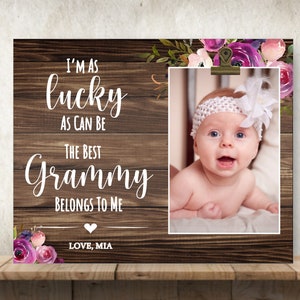 Gift for Grammy, Mother's Day Gift for Grammy, Personalized Picture Frame, Grammy Picture Frame, I'm as Lucky as Can Be, Special Grammy