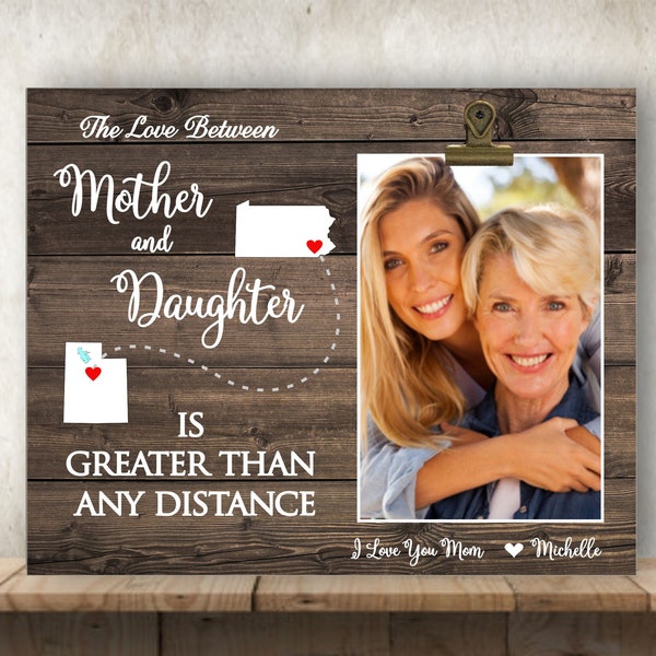 Gift for Mom, Mother's Day Gift for Mom, Mom Gift, Personalized Picture Frame, Mother Daughter Gift ,Long Distance, Miss You Gift, Mom