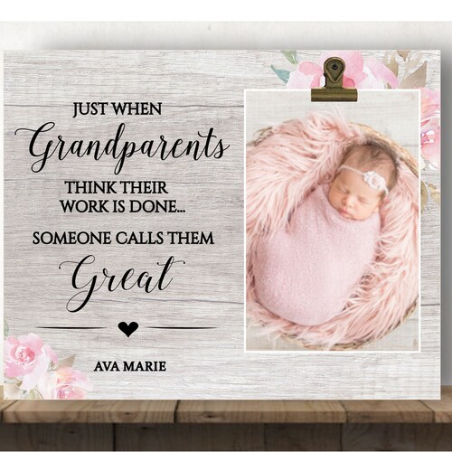 Grandparents Photo Frame Gift for Great Grandparents Etsy