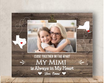 Gift for Mimi, Mother's Day Gift for Mimi, Mimi Gift, Personalized Picture Frame, Close Together or Far Apart ,Long Distance, Mimi