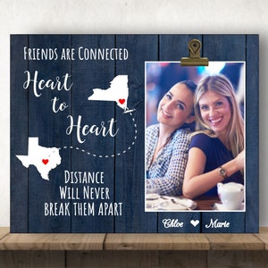 Gift for Friend, Christmas Gift for Friend, Friend Gift, Personalized Picture Frame,Close Together or Far Apart ,Long Distance,Miss You Gift