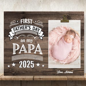 First Father's Day Gift for Papa, Father's Day Gift for Papa, Grandpa Gift, Personalized Picture Frame, First Father's Day as Papa, Frame