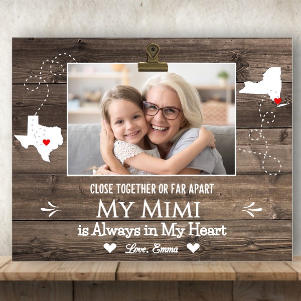 Gift for Mimi, Mother's Day Gift for Mimi, Mimi Gift, Personalized Picture Frame, Close Together or Far Apart ,Long Distance, Mimi