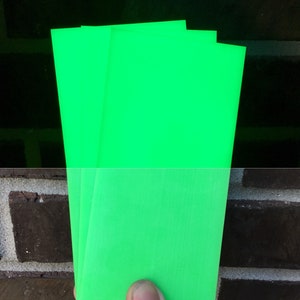 HyperGlow GREEN Glow in the dark Sheet Plate Flat stock Skur Composites Reusable Rechargeable Bright glow
