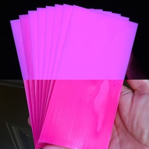HyperGlow PINK Glow in the dark Sheet Plate Flat stock Skur Composites Reusable Rechargeable Bright glow