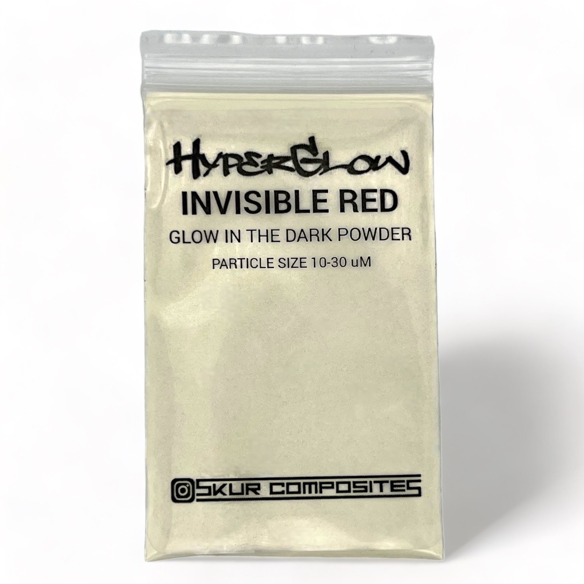 Hyperglow INVISIBLE RED Glow in the Dark POWDER Skur Composites