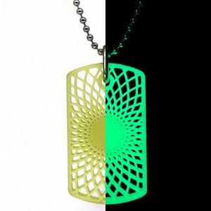 HyperGlow GLOW PENDANT Glow In The Dark Dog Tag, Necklace, Keychain Fob, Camping Gear, Emergency, Survival GlowDaddy